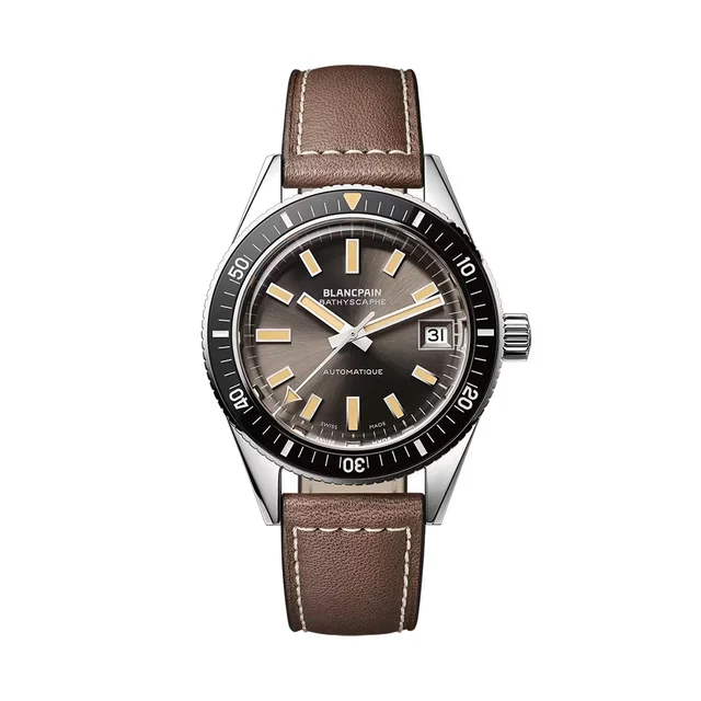 Blancpain Fifty Fathoms Bathyscaphe Limited Edition 37.4mm - Grey on Leather Strap 5903-11
