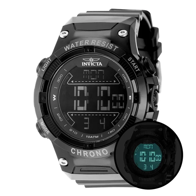 Invicta Racing Burnout Digital Watch - 52mm. Transparent, Black (49040) kol saati