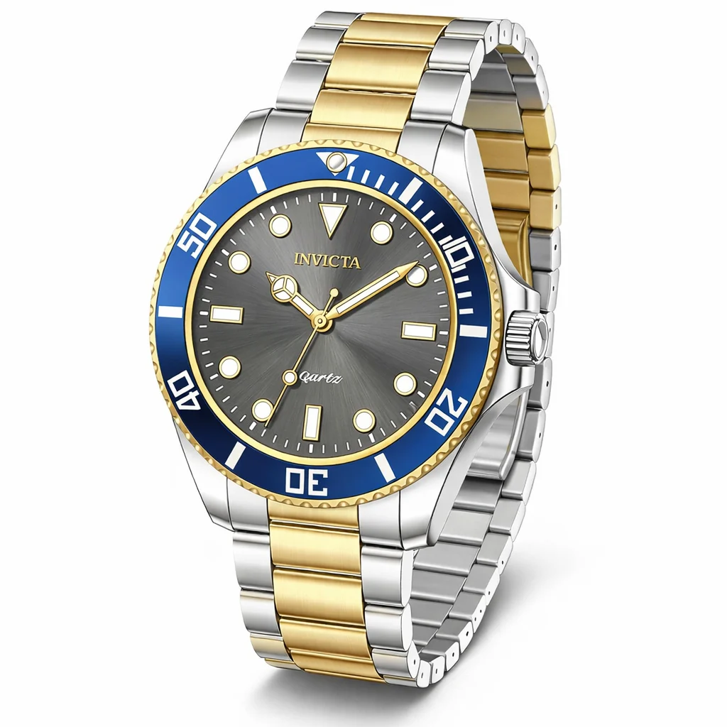 Invicta Pro Diver Vitreos Watch - 42mm, Gold, Steel (69399) 42 mm kol saati