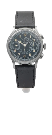 Lemania LEMANIA, REF. 15TL, CHRONOGRAPH, BLACK DIAL, STEEL kol saati