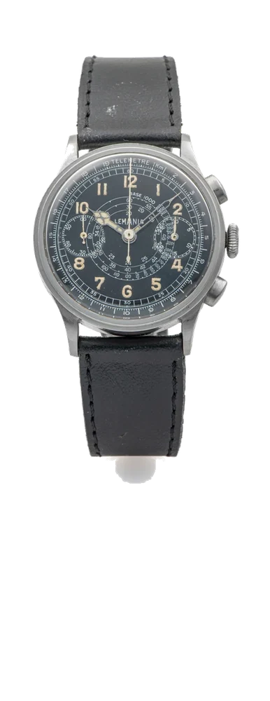 Lemania LEMANIA, REF. 15TL, CHRONOGRAPH, BLACK DIAL, STEEL kol saati