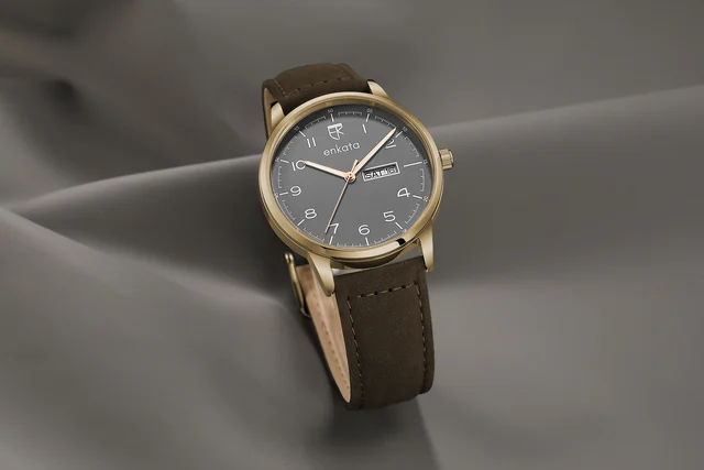 Enkatawatches Apus II Grey-D Brown L kol saati