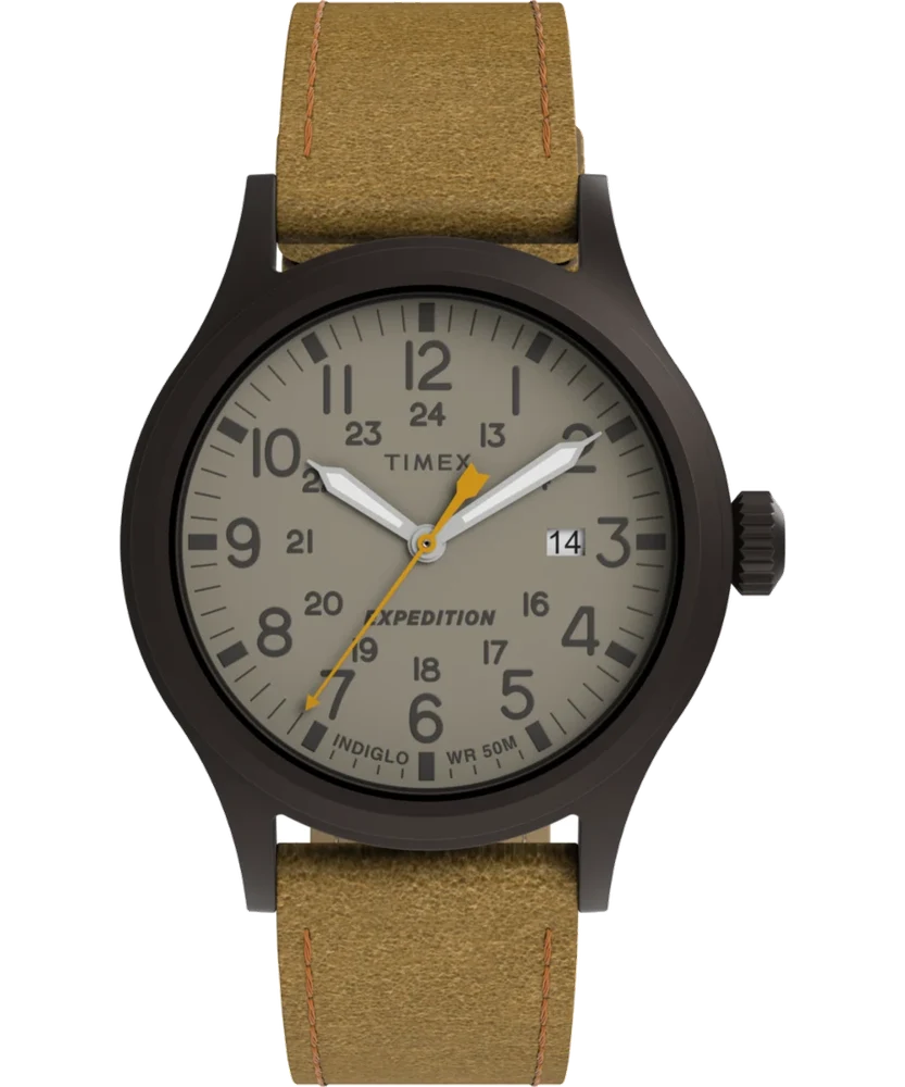 Timex Expedition Scout 40mm Leather Strap Watch TW4B34000 40 mm kol saati