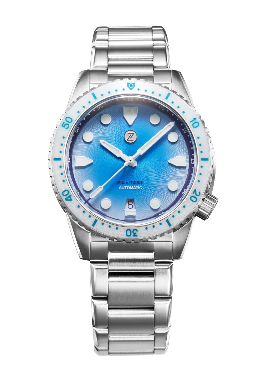 Zelos Mako 300m Diver 'Lagoon Blue' 40 mm kol saati
