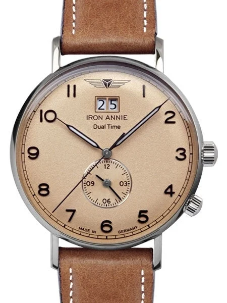Iron Annie Amazonas Impression Big Date, Dual Time Watch with Two Crowns #5940-3 kol saati