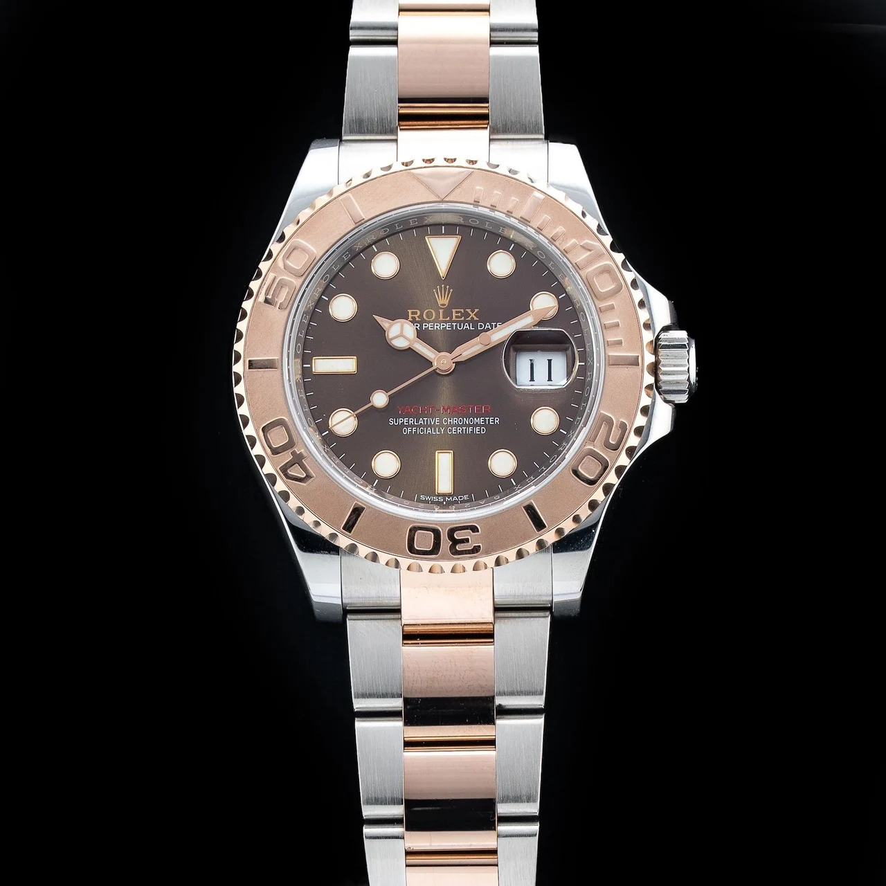 Rolex Yacht-Master 40 116621-0001 Rose Gold Chocolate Dial 210009N34972 40 mm kol saati