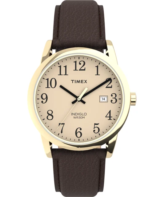 Timex Easy Reader 38mm Leather Strap Watch TW2P758009J kol saati