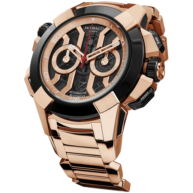 Jacob & Co. Jacob & Co. Epic X Chrono 47mm Rose Gold Black on Bracelet EC311.42.PD.BN.A40A