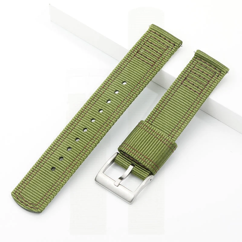Wristfull Premium Quality Nylon Fabric Strap for Military Watch 20mm 22mm 快拆表带C款-C13-军绿色-20mm kol saati