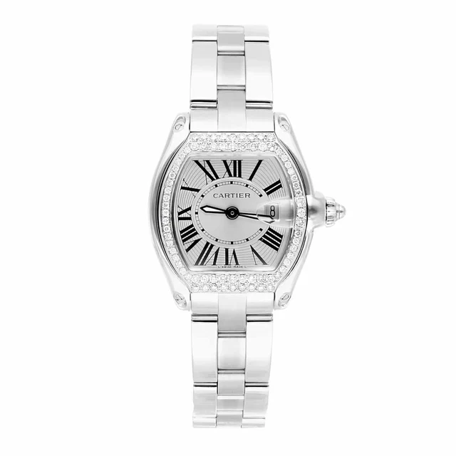 Cartier Roadster W62016V3 30MM Silver Dial Stainless Steel kol saati