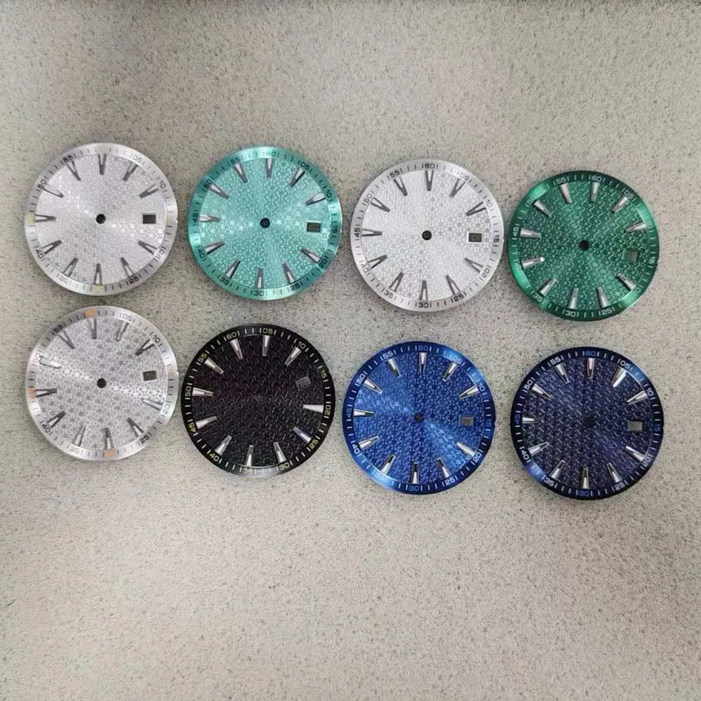 Tandorio dial green luminous strip nail for NH35/364R/7S movement 5691521242305 33.5 mm kol saati