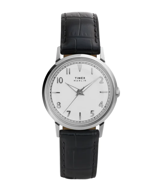 Timex Marlin® Quartz 34mm Leather Strap Watch TW2Y37600VQ kol saati