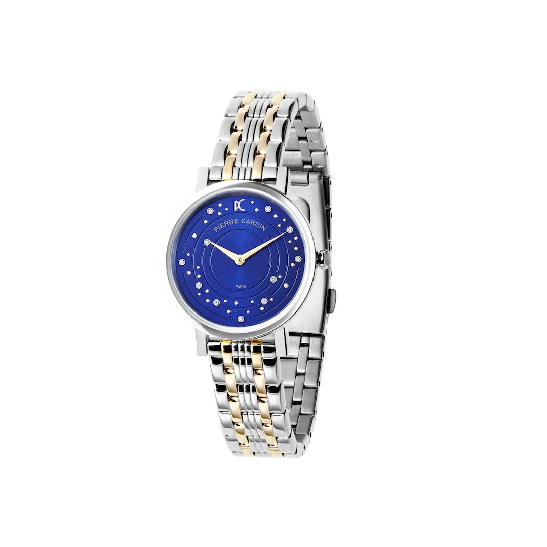Canal St. Martin Canal St Martin Circles Two Tone Gold and Steel Watch with Crystals and Blue Dial CCM.0553 32 mm kol saati