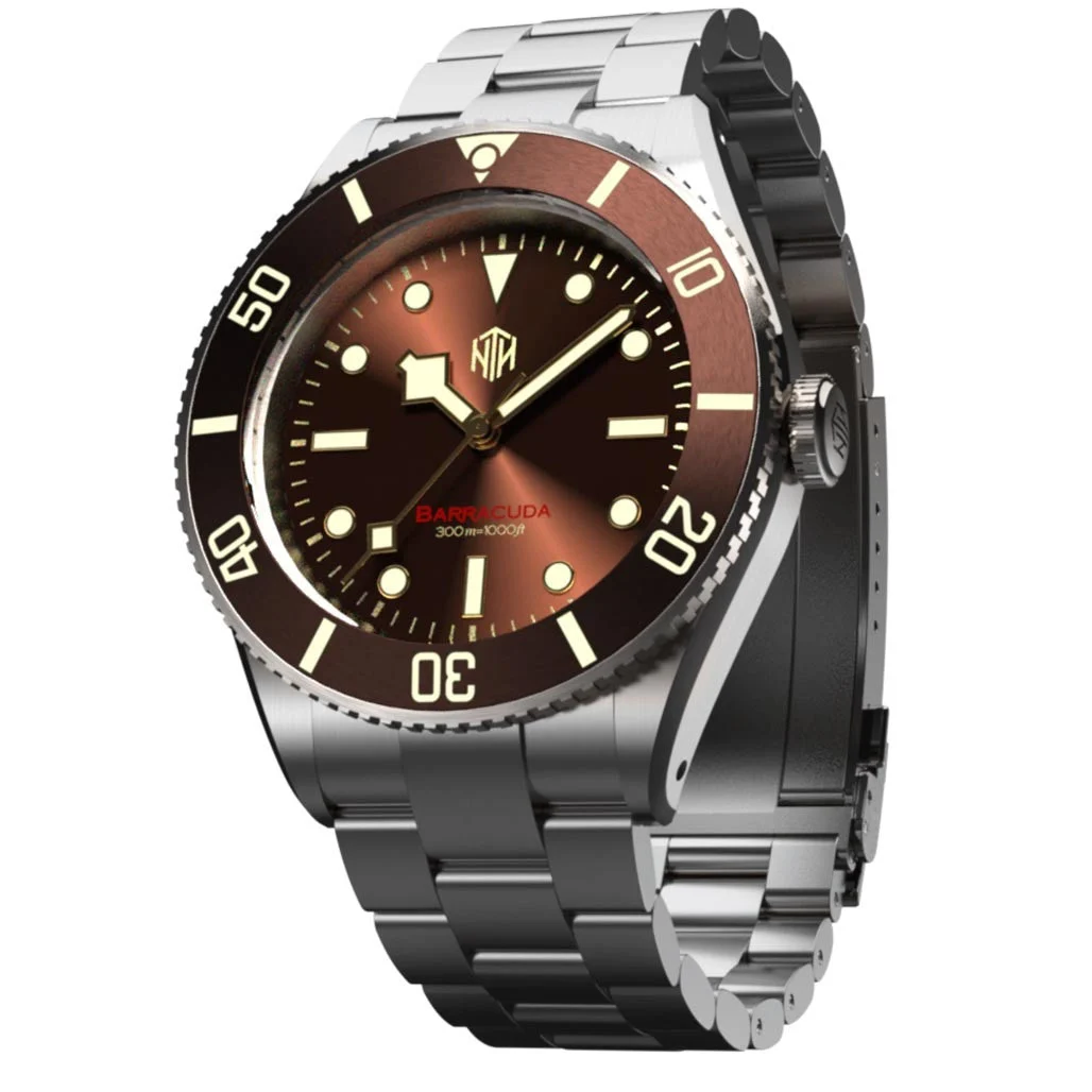 NTH Barracuda 300-Meter Hi-Beat Automatic Dive Watch with an AR Sapphire Crystal #WW- -BANN WW-NTH-BANN 48 mm kol saati