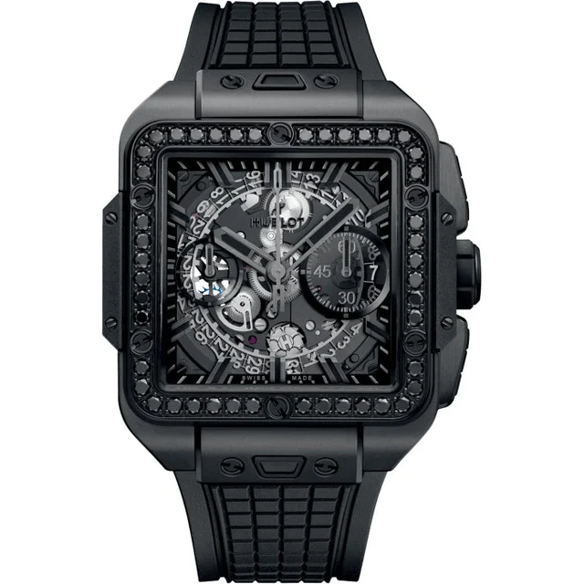 Hublot Square Bang Unico all Black Diamonds 821.CX.0140.RX.1200 kol saati