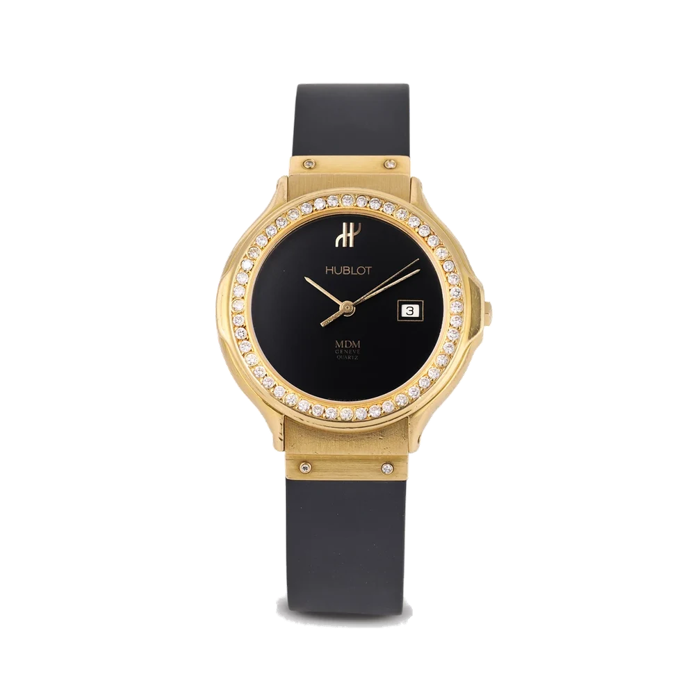 Hublot HUBLOT, REF. 140.10.4, MDM QURATZ, DIAMOND BEZEL, 18K YELLOW GOLD kol saati