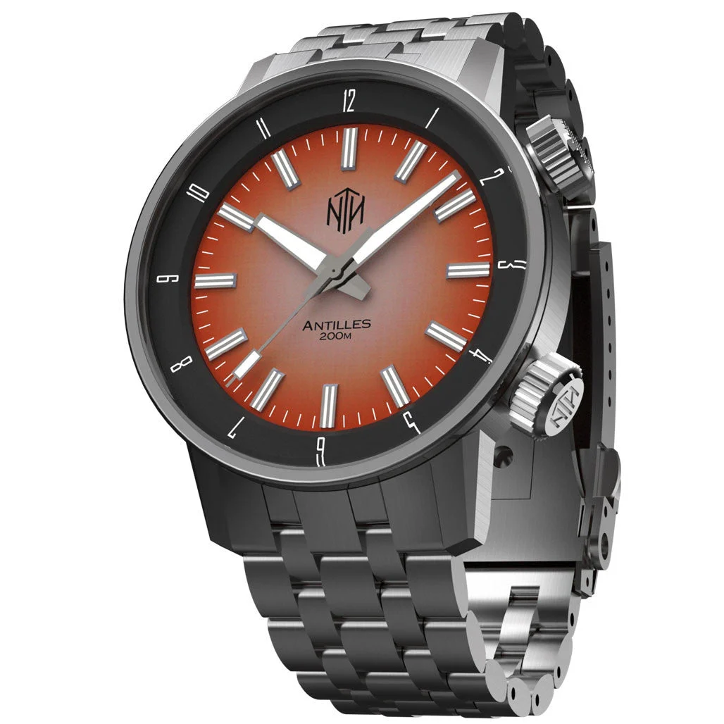 NTH Antilles 200-Meter Hi-Beat Automatic Dive Watch with a DD AR Sapphire Crystal #WW- -TNRN WW-NTH-TNRN 40 mm kol saati
