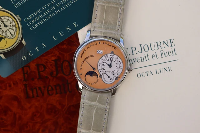 F.P. Journe Octa Lune “L” 38mm Platinum, Brass, Salmon Dial kol saati