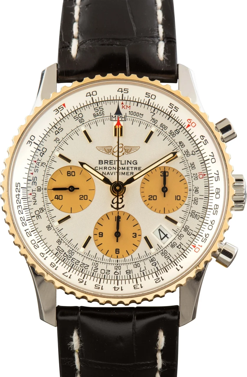 Breitling Silver Dial Navitimer Steel & Gold D2332212/G534 42 mm kol saati