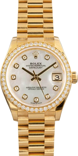 Rolex Datejust 31 Diamond Dial 278288 Yellow Gold kol saati