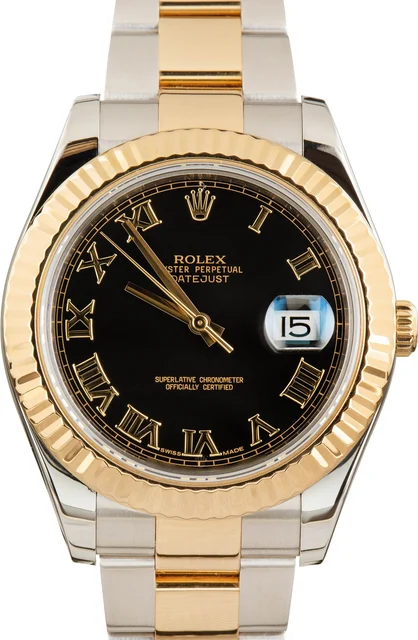 Rolex Datejust 116333 Black Dial with Two Tone Oyster 116333BKGRO kol saati