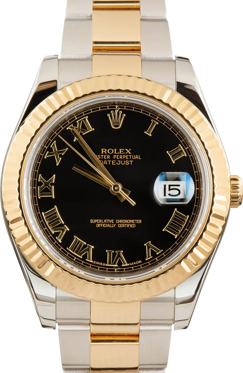 Rolex Datejust 116333 Black Dial with Two Tone Oyster 116333BKGRO 41 mm kol saati