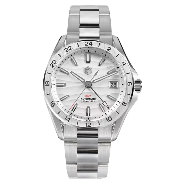 San Martin Watches San Martin 39mm Automatic GMT Watch with White Desert Dial #SN0129-A ko