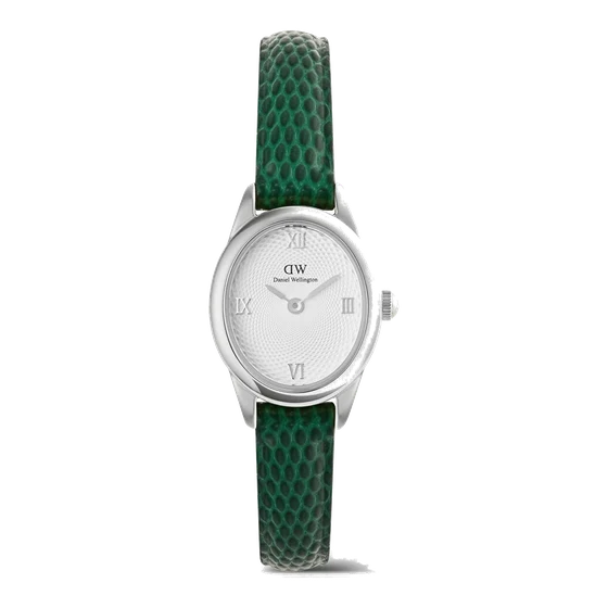 DANIEL WELLINGTON Ophelia Mini Green Lizard White Guilloché S DW00600889 kol saati