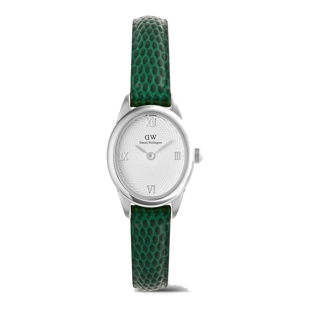 DANIEL WELLINGTON Ophelia Mini Green Lizard White Guilloché S DW00600889 22 mm kol saati