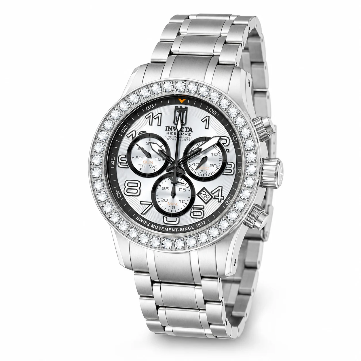 Invicta JTInvicta JT Omnyx 4 CT LG Diamond Swiss Ronda Z60 Caliber Watch - 48mm, Steel (51266) 48 mm kol saati
