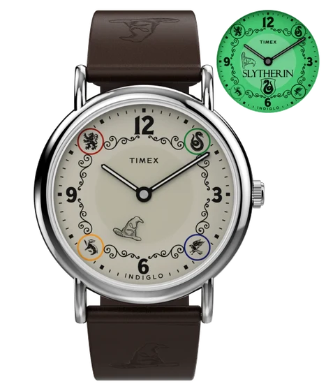 Timex Harry Potter x Weekender Slytherin House 38mm Leather Strap Watch TW2Y76400 kol saat