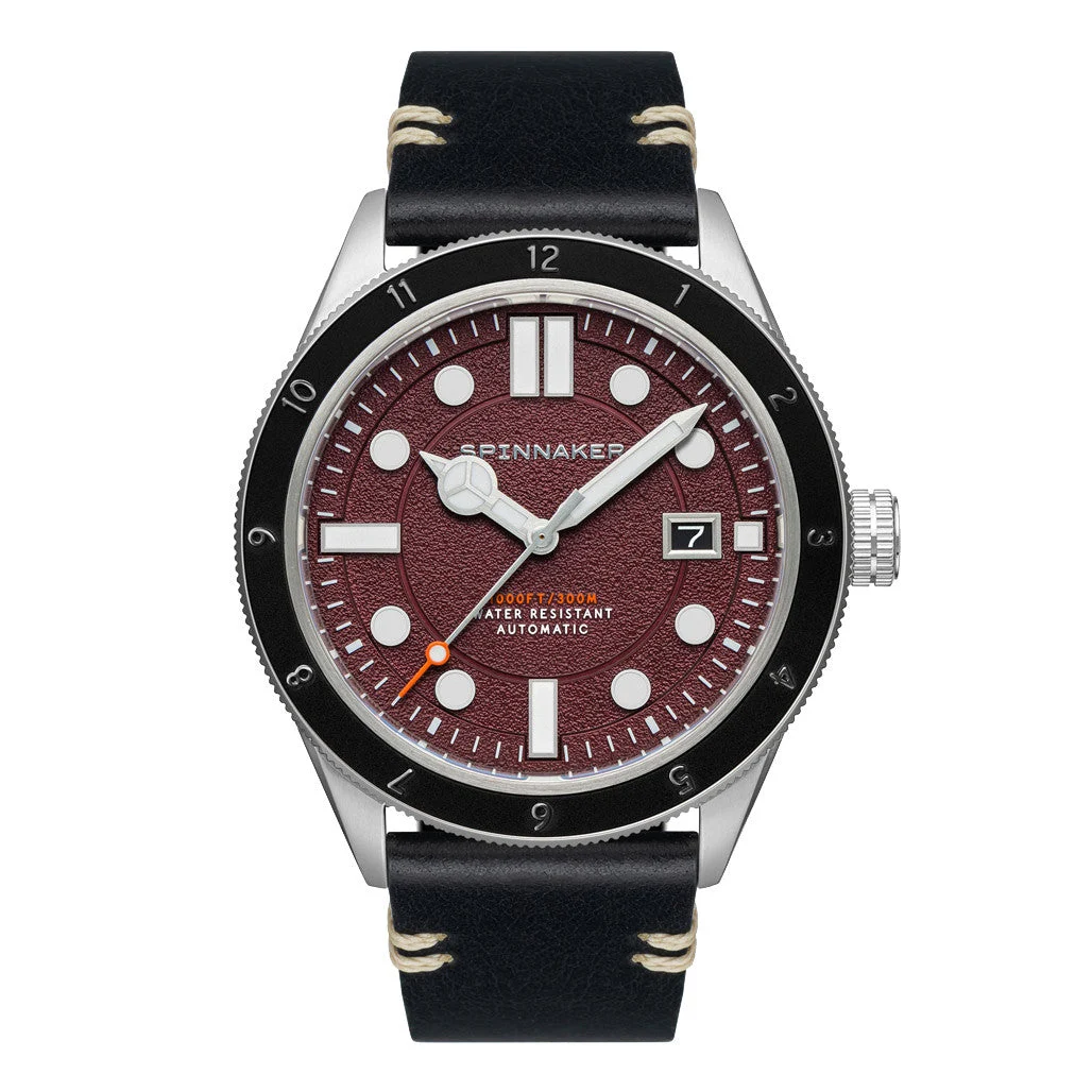 Spinnaker Cahill 300 Malbec Automatic Watch with Maroon Dial #SP-5096-04 kol saati