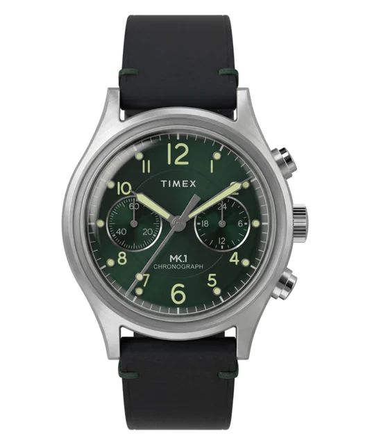 Timex Chronograph 40mm Leather Strap Watch TW2Y71200VQ kol saati