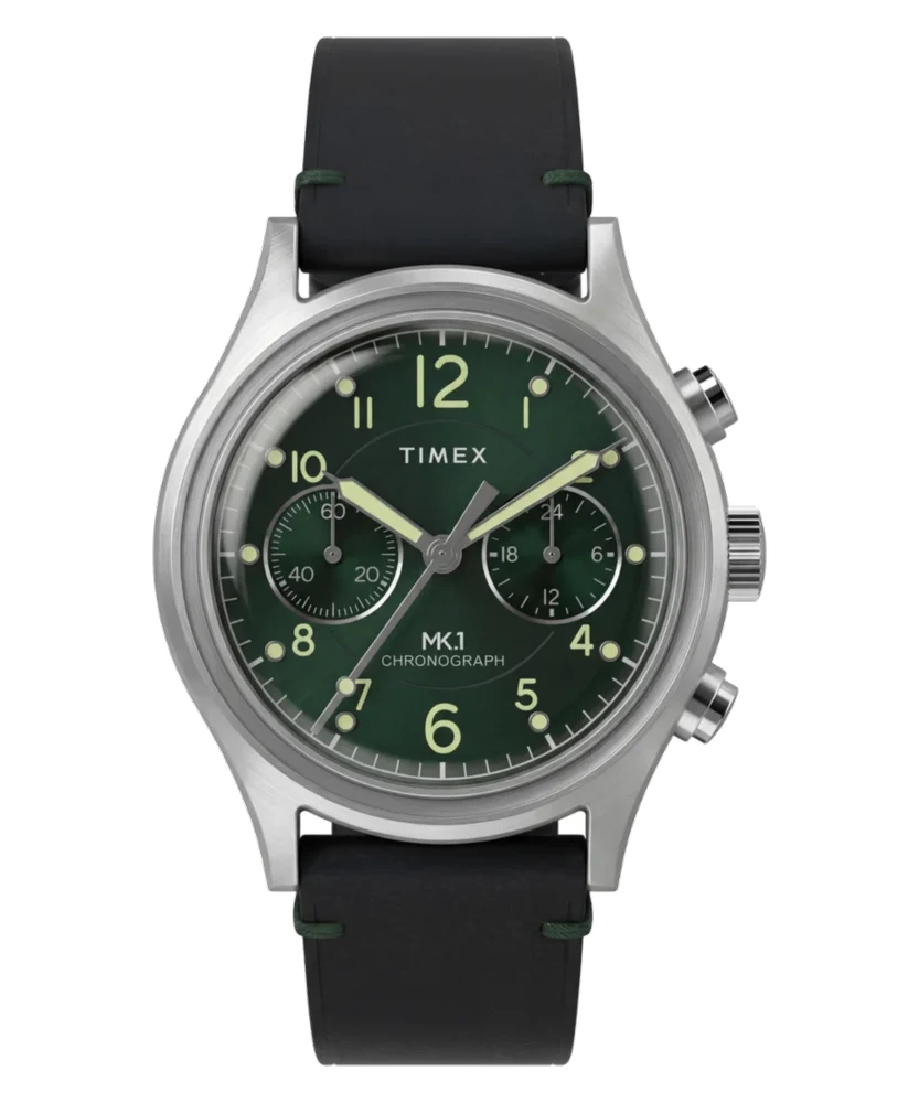 Timex Chronograph 40mm Leather Strap Watch TW2Y71200 40 mm kol saati