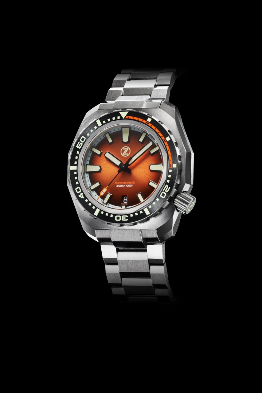 Zelos Hammerhead V3 300m Steel Burnt Orange 22 mm kol saati