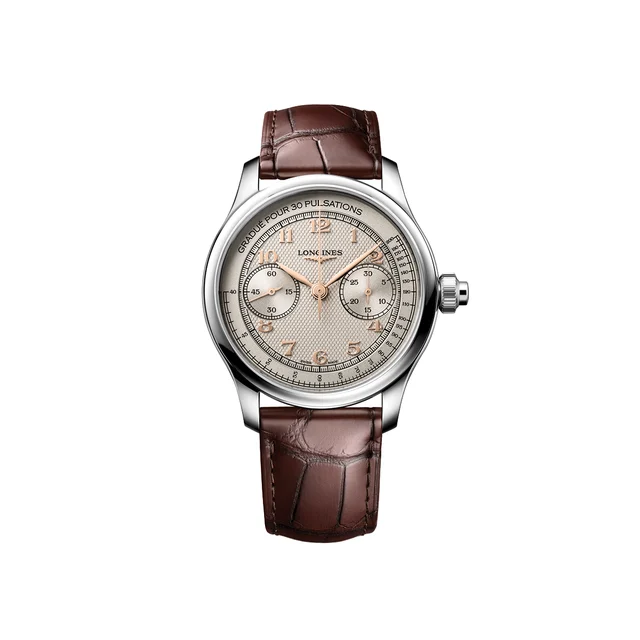 Longines Master Chrono Monopusher Manual 41mm - Silver Opaline on Leather Strap L29604782 