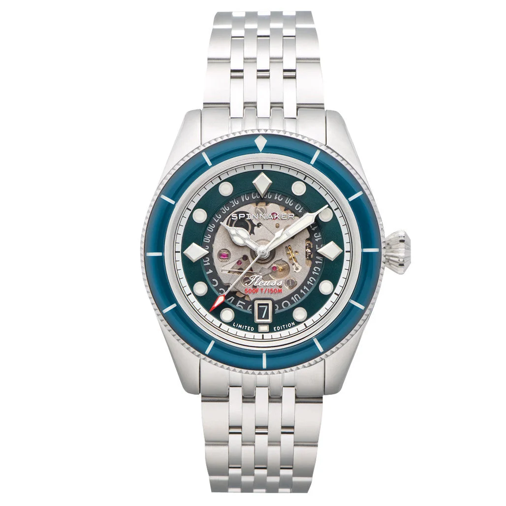 Spinnaker Fleuss Automatic Marlborough Ltd Edition with Teal Dial #SP-5116-22 43 mm kol saati