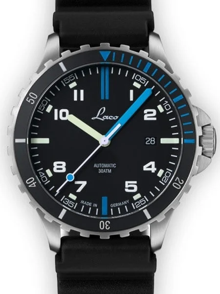 Laco Squad Atlantik 300 Meter Dive Watch with a Double-Domed AR Sapphire Crystal #862108 42 mm kol saati