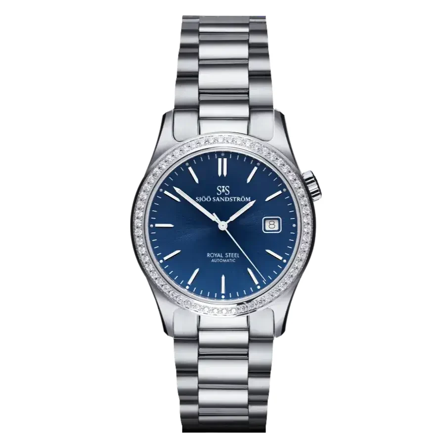 Sjöö Sandström Royal Steel Classic SS-1836-1-Blue-Diamond 36 mm kol saati