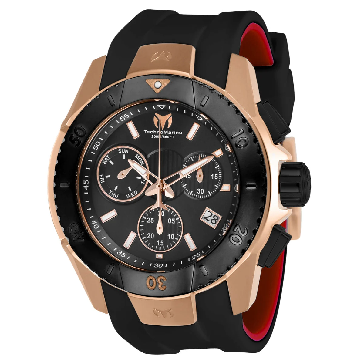 Invicta TechnoMarine UF6 Swiss Ronda Z60 Caliber Watch - 48mm, Black, Red (TM-616005) 48 mm kol saati