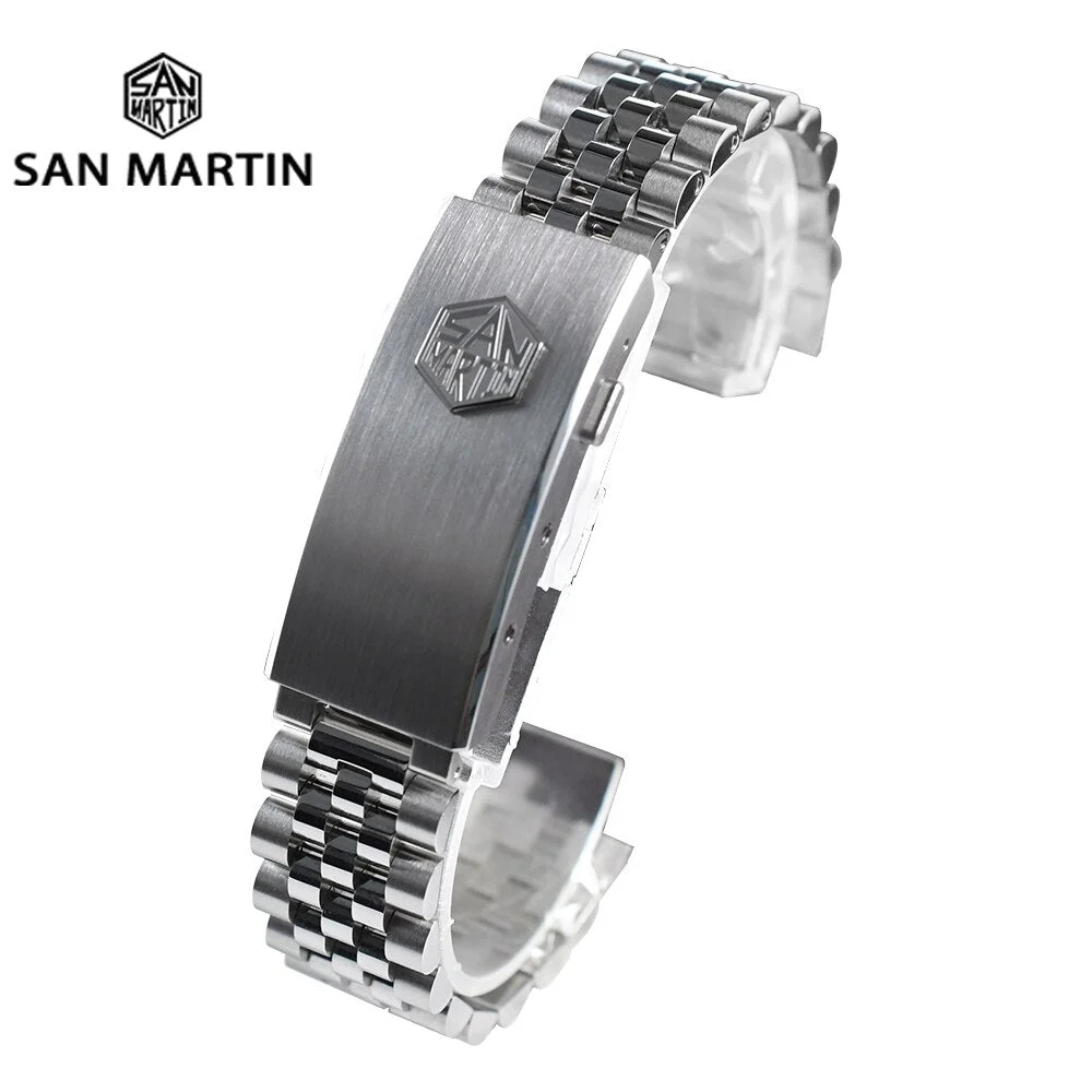 San Martin Jubilee Bracelet with Fly Adjustable Clasp For SN0121 SNBD-G0128圣马丁五珠表带-适配008/0128, 仅表带!!! 255 kol saati