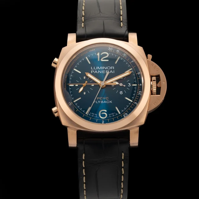 Panerai Luminor Yachts Challenge 18K Rose Gold Blue Dial POC210009N32499 kol saati