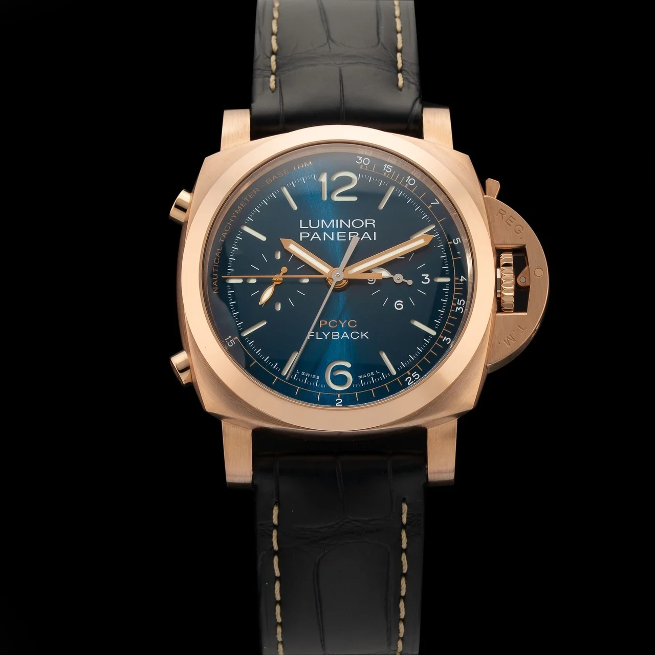 Panerai Luminor Yachts Challenge 18K Rose Gold Blue Dial POC210009N32499 44 mm kol saati