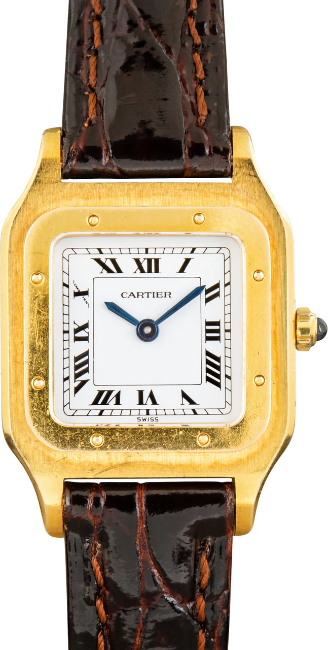 Cartier Santos Dumont Extra Plate Ref 96053 Yellow Gold 23 mm kol saati