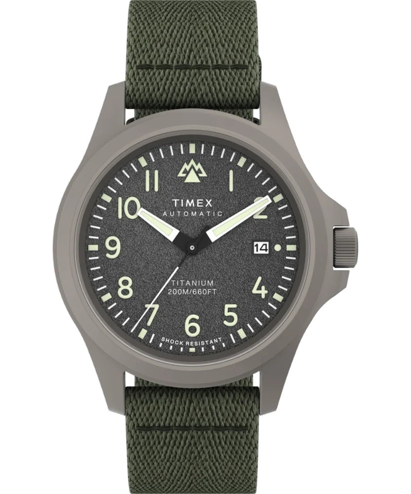 Timex Expedition® Field Post Titanium Automatic 41mm Recycled Fabric Strap Watch TW2V95300 41 mm kol saati