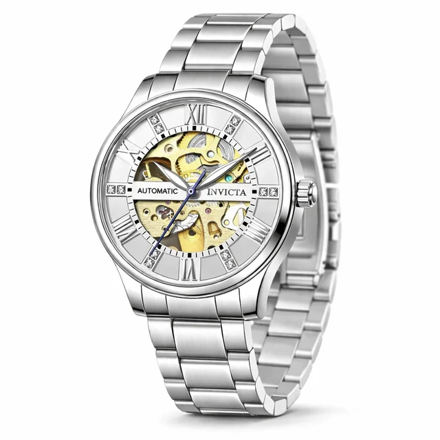 Invicta Objet D Art Automatic Watch w/ Skeleton Dial - 40mm, Silver (69117) kol saati