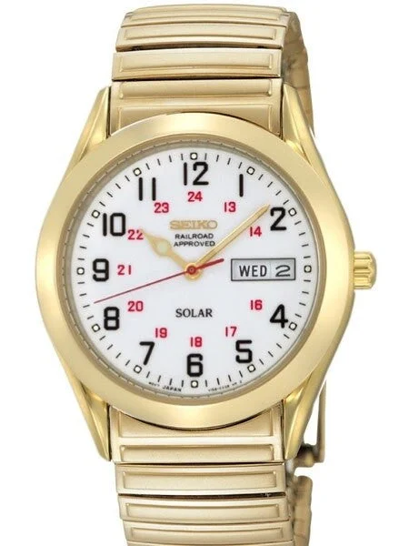 Seiko Core Series Solar Watch with 37mm Goldtone Case and Bracelet #SNE064 37 mm kol saati