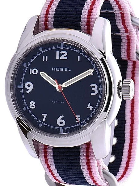 Hemel Spear Automatic Military-Styled Watch with Matte Black Dial and Sapphire Crystal #HM4 40 mm kol saati
