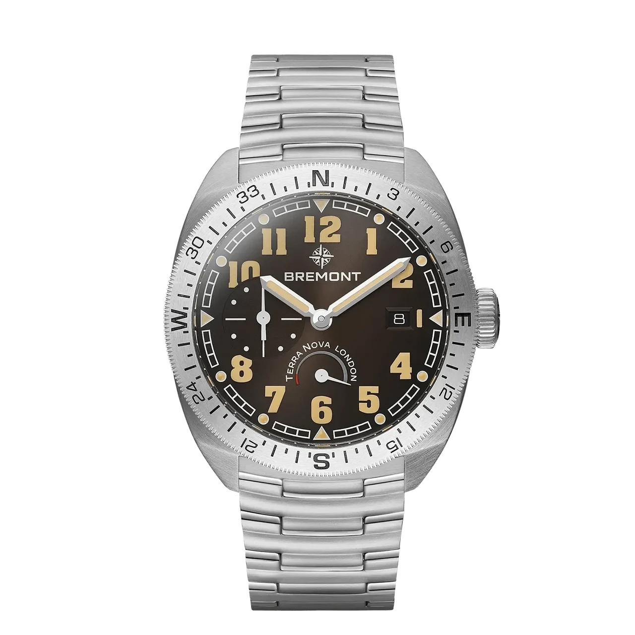 Bremont Terra Nova TN40-PWR-SS-BK-B 41 mm kol saati