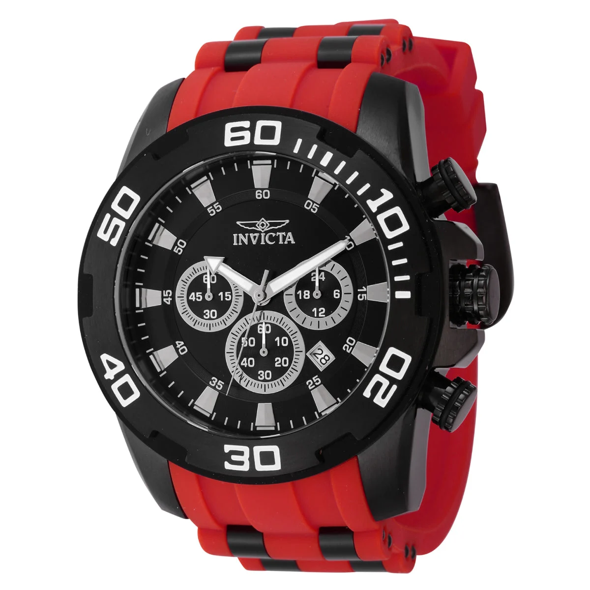 Invicta Pro Diver SCUBA Watch - 50mm, Red, Black (44546) 50 mm kol saati